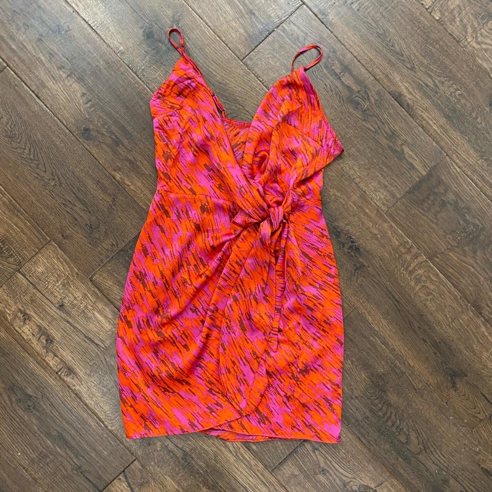 Pink Pattern Mini Dress - image 1